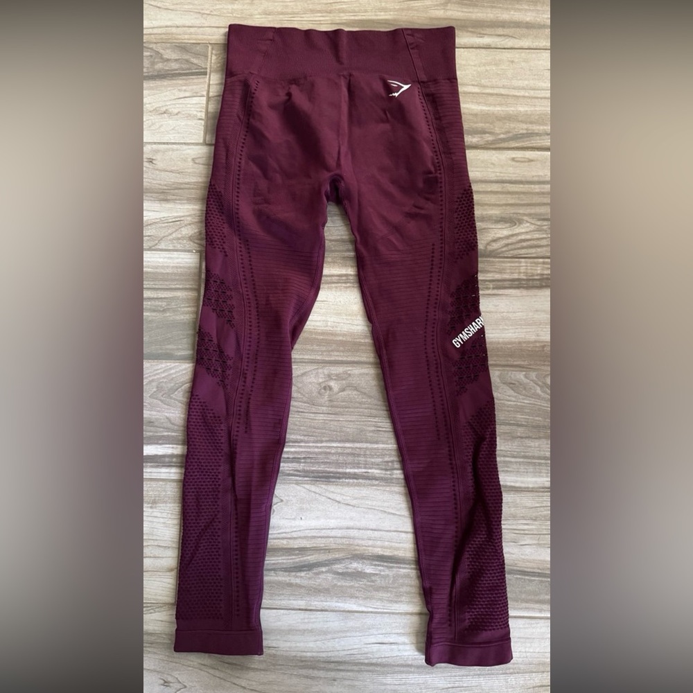 Gymshark energy+ energy seamless winter berry maroon burgundy leggings Medium M